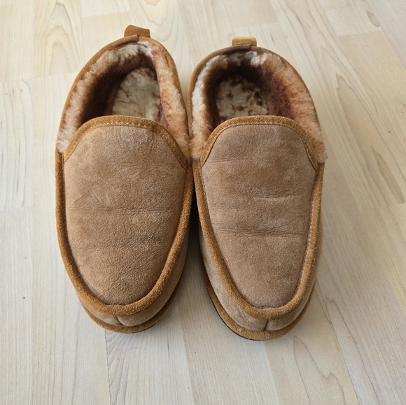 L.L. Bean Men's Wicked Good Slip Ons Slippers Suede Leather Brown Mens Size 8 M - Picture 2 of 6